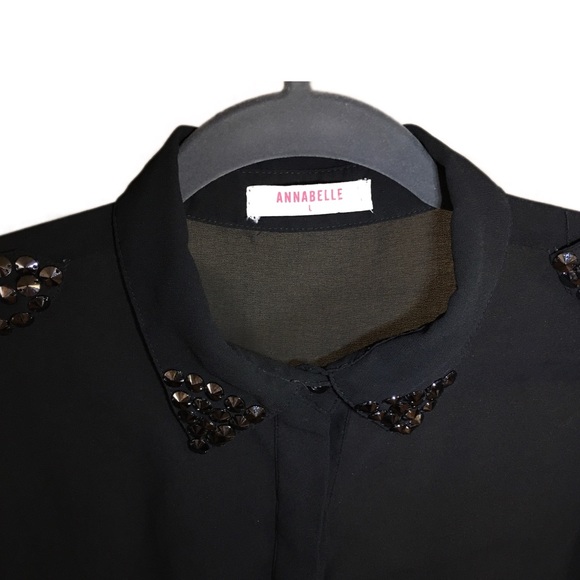 Black sheer studded button ⬇️⚫️ - Picture 6 of 6